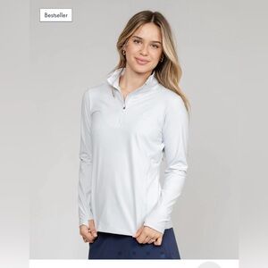Rhoback Performance “Q” Zip / Quarter Zip Winter White Herringbone / Size Large